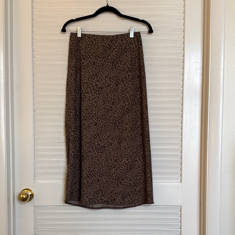 a new day Brown Animal Print slip skirt